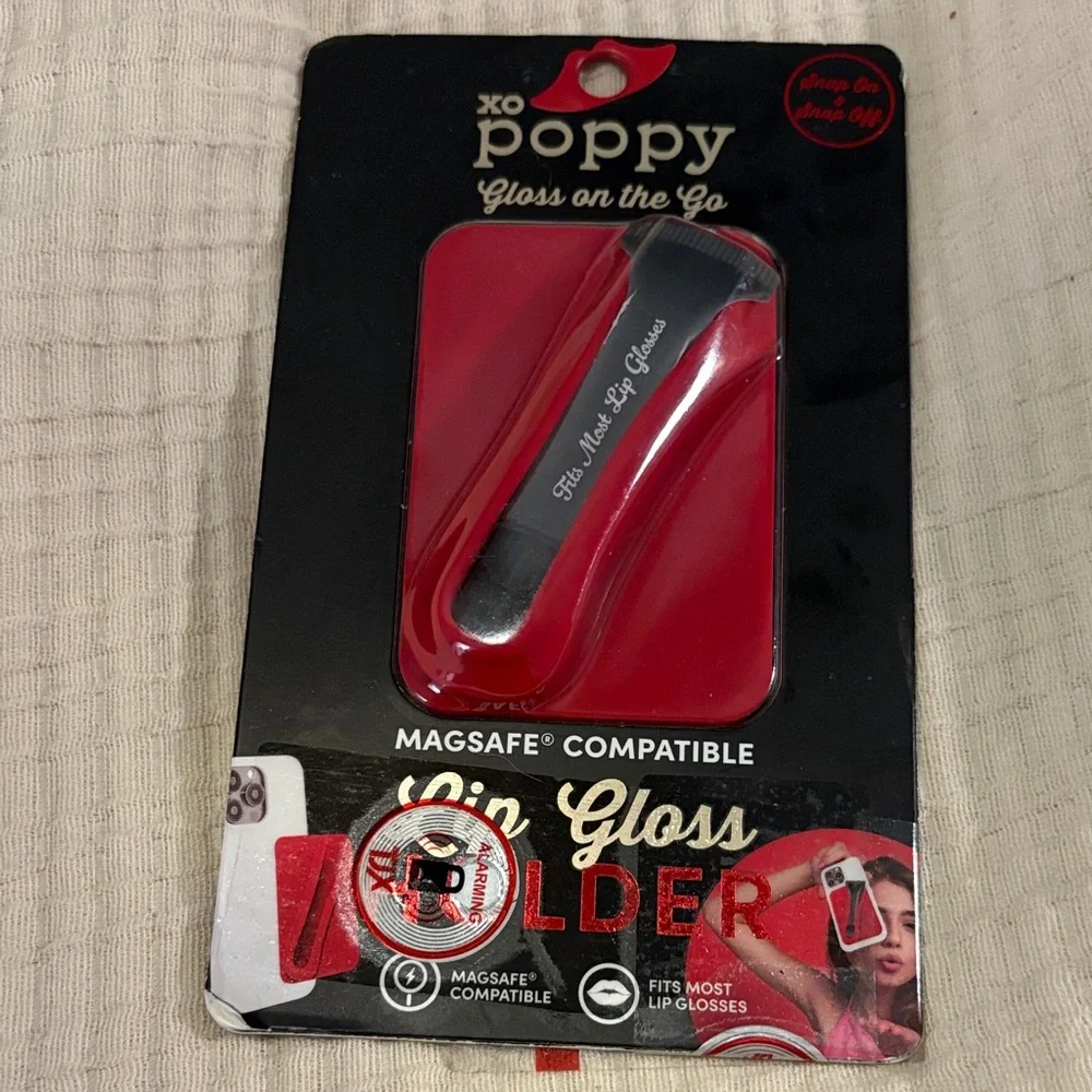 XO Poppy Black Lip Gloss Holder Phone Case